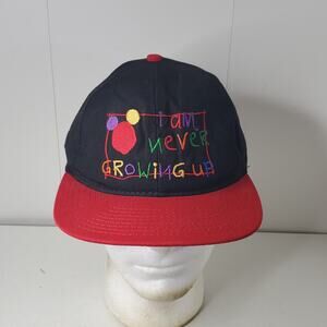 Vintage I am Never Growing Up Mickey Mouse Disney Snapback Hat Baseball Cap USA